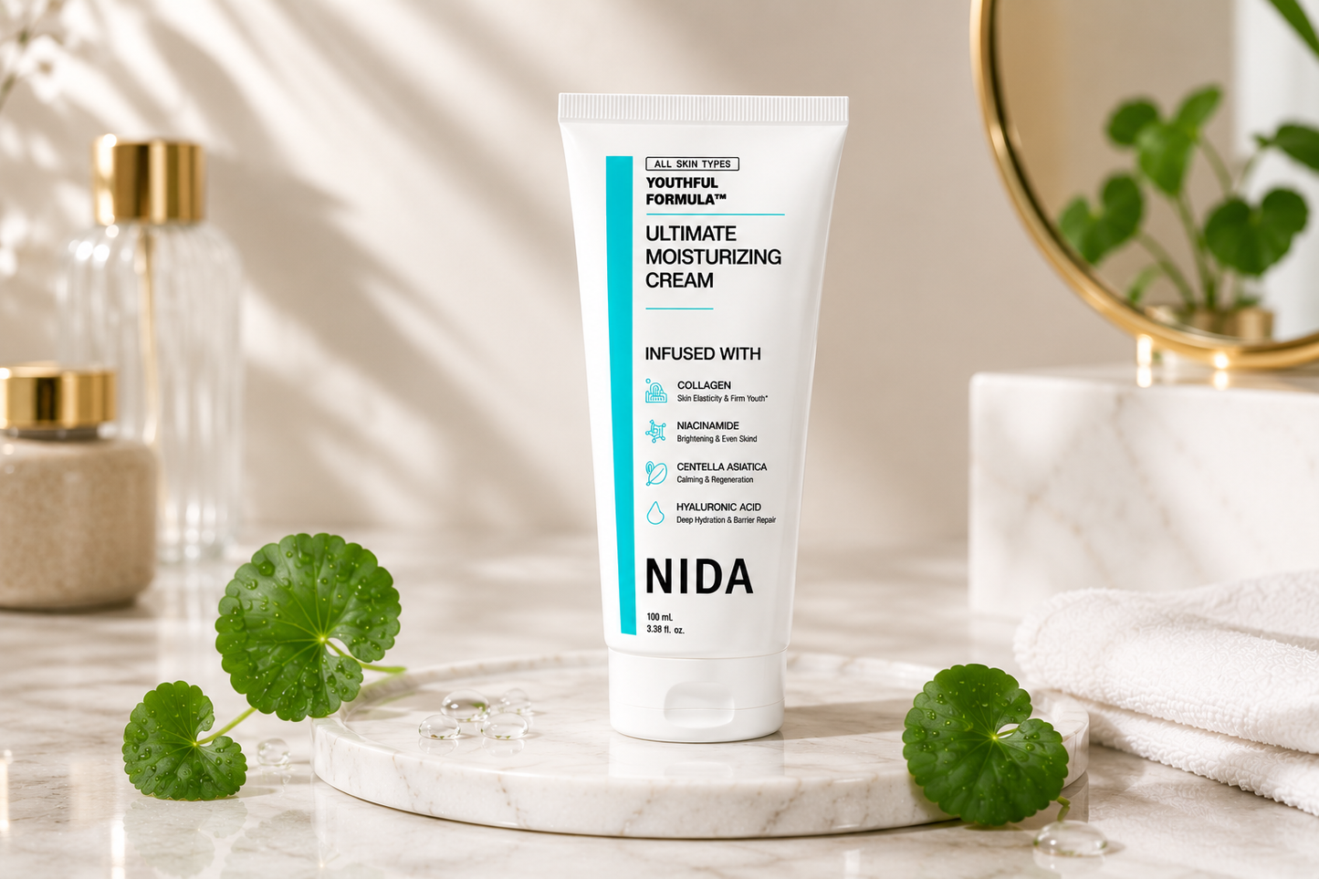 CREMA NIDA CON CENTELLA ASIATICA - REDUCE VISIBLEMENTE LAS ARRUGAS, TU PIEL MÁS FIRME, LUMINOSA Y REJUVENECIDA.