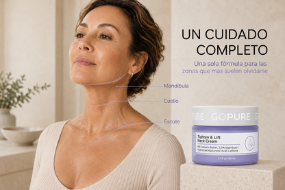 Textura de la crema reafirmante Klyvora para cuello y escote